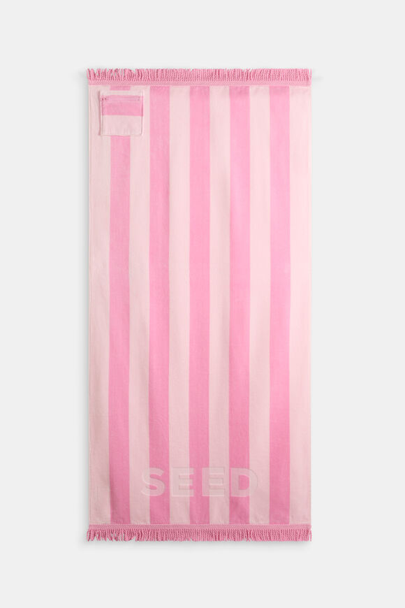 Beach Towel  Candy Pink Stripe  hi-res