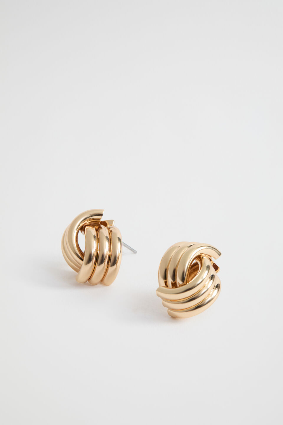 Ribbed Stud  Gold