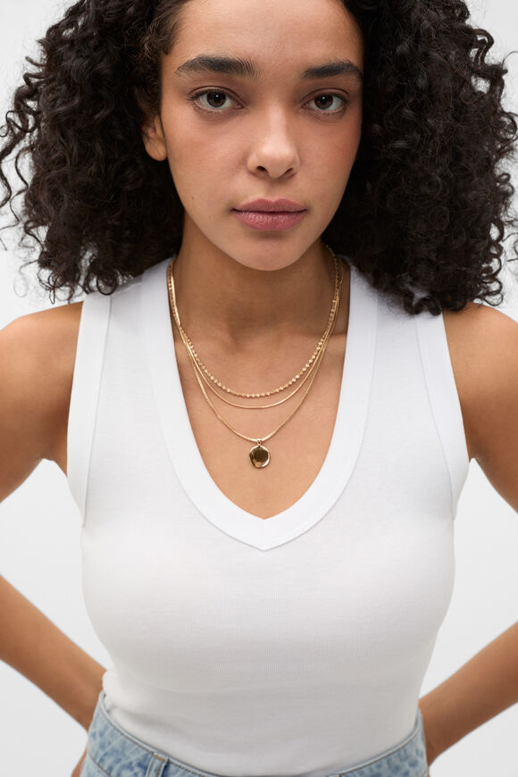 Disc Pendant Necklace  Gold  hi-res