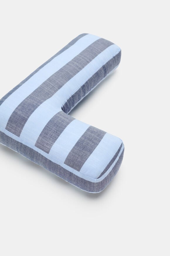 Blue Stripe Initial Cushion  L  hi-res
