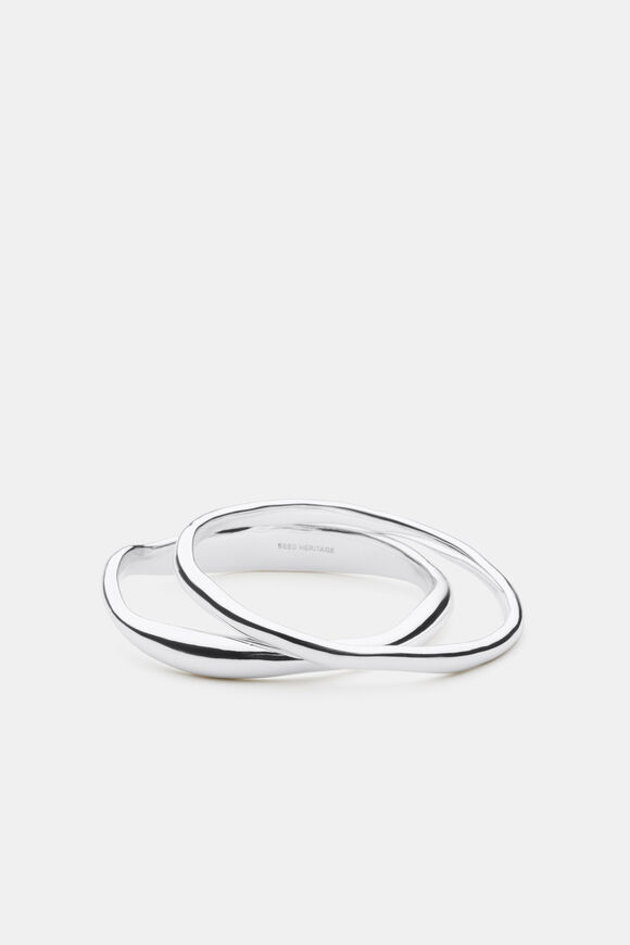 Molten Bangle Set  Silver  hi-res