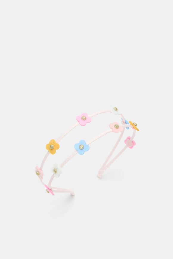 Flower Double Headband  Pink Lemonade  hi-res