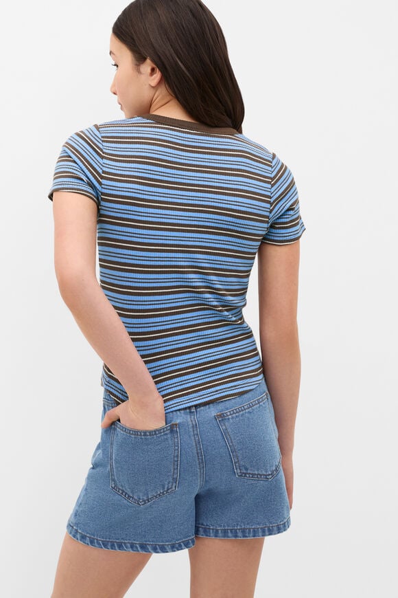 Stripe Logo Rib Tee  Multi  hi-res