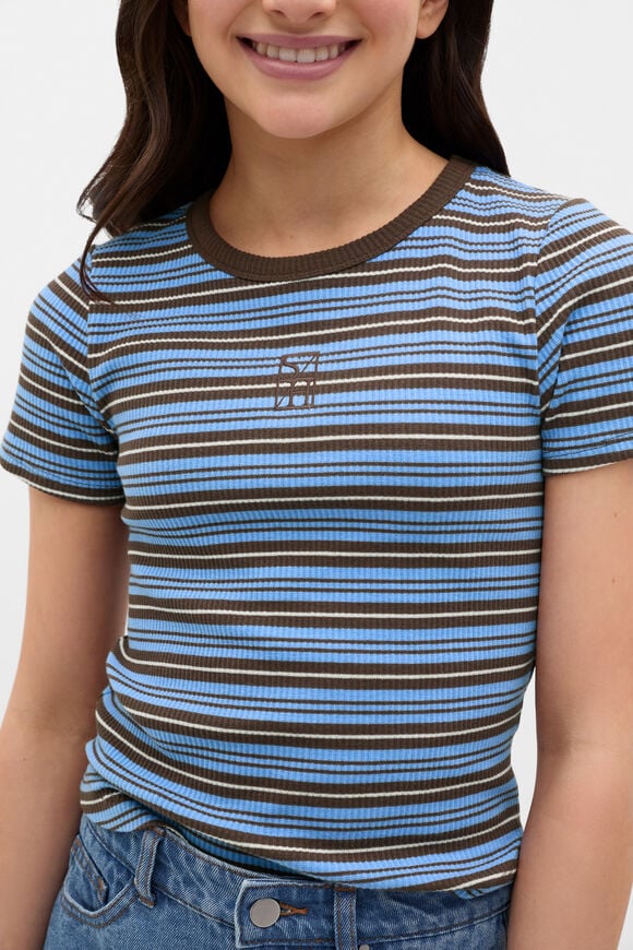 Stripe Logo Rib Tee  Multi  hi-res