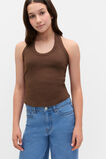 Rib Halter Tank  Chocolate  hi-res