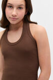 Rib Halter Tank  Chocolate  hi-res
