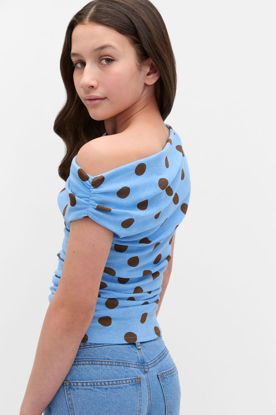 Mesh Spot Top  Bluebell