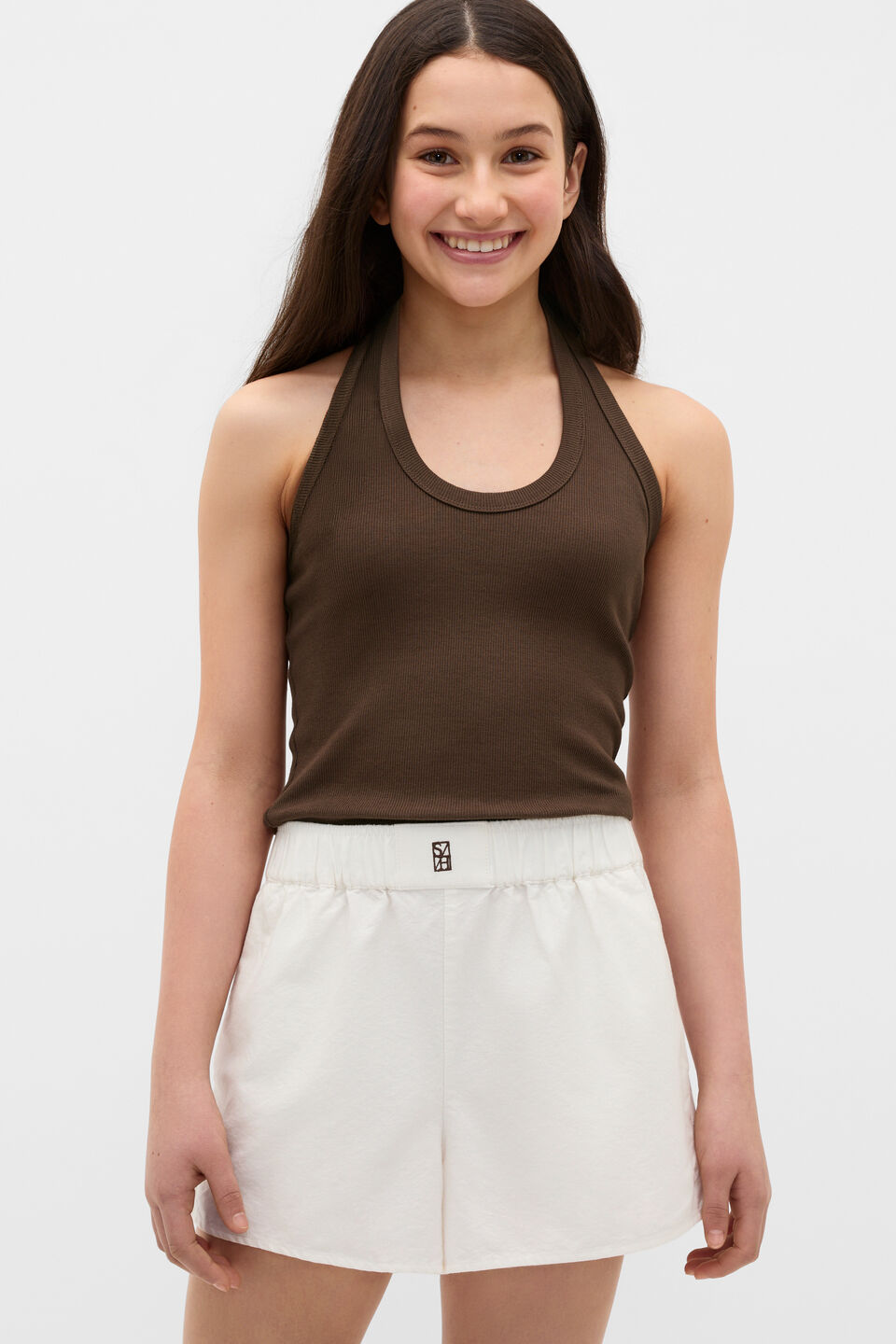 Elasticated Logo Short  Classic Cream