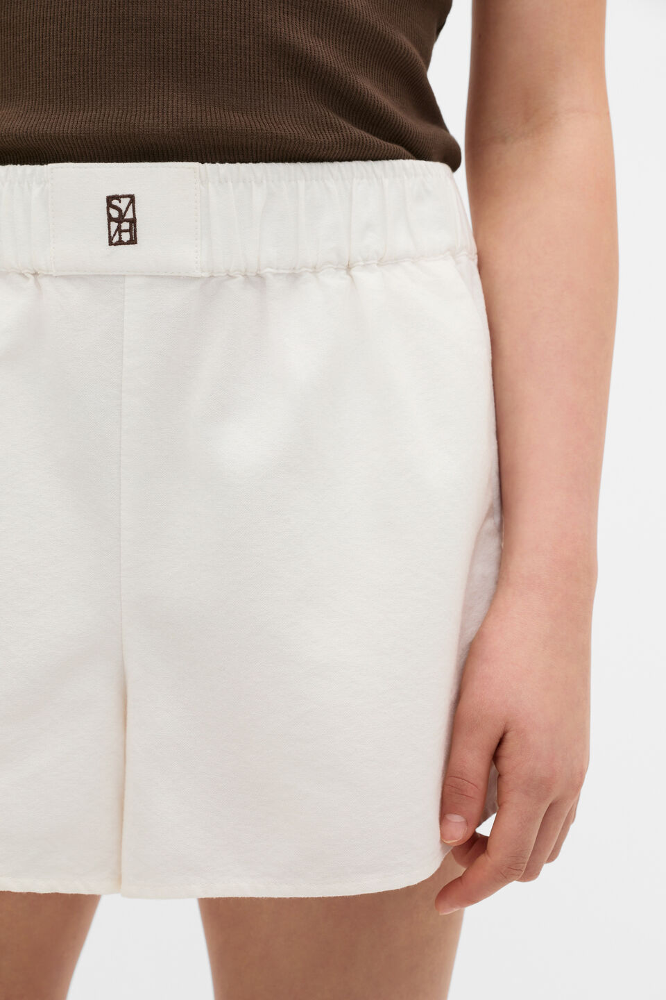 Elasticated Logo Short  Classic Cream