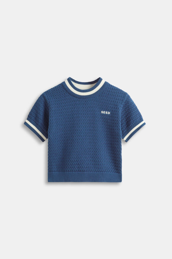 Relaxed Knit Tee  Washed Navy  hi-res