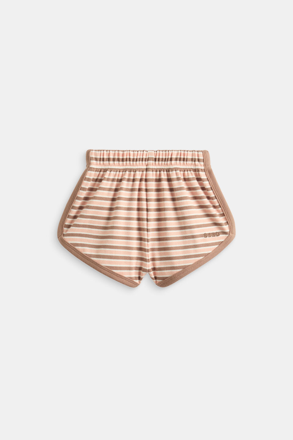 Sporty Rib Short  Walnut Stripe