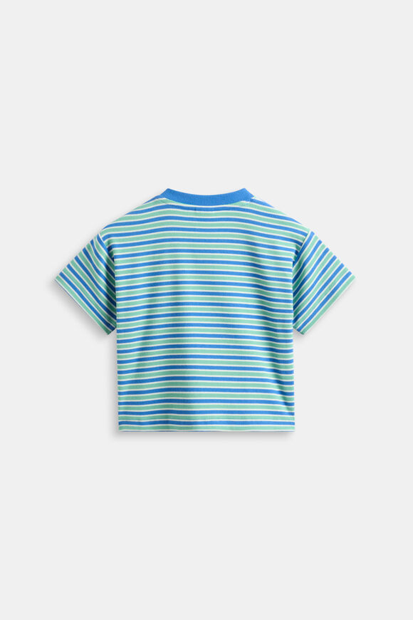 Loose Fit Rib Tee  Mint Stripe  hi-res