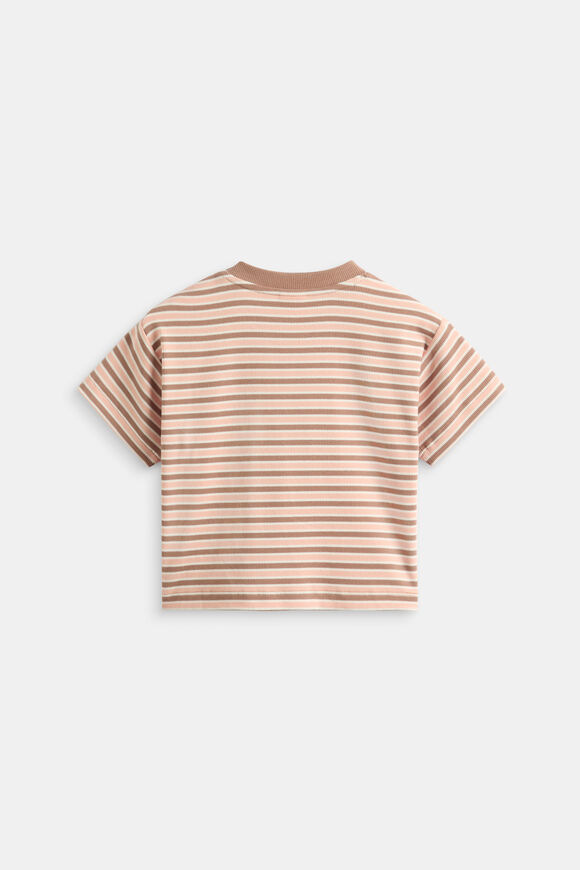 Loose Fit Rib Tee  Walnut Stripe  hi-res