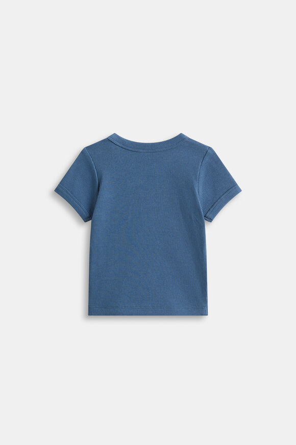Core Rib Logo Tee  Washed Navy  hi-res