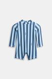 Stripe Logo Swimsuit  Washed Navy Stripe  hi-res