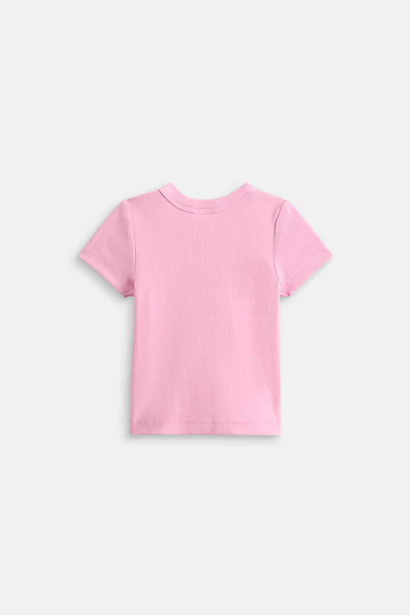 Core Logo Rib Tee  Candy Pink  hi-res