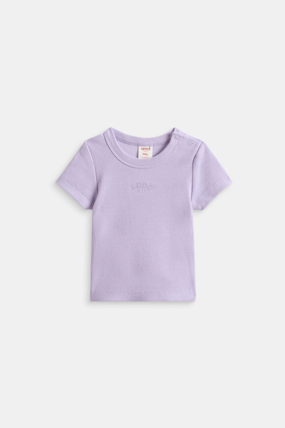 Core Logo Rib Tee  Lilac  hi-res