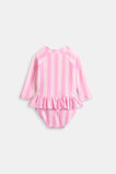 Stripe Logo Rashsuit  Candy Pink Stripe  hi-res