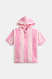 Mini Swim Zip Poncho  Candy Pink Stripe  hi-res