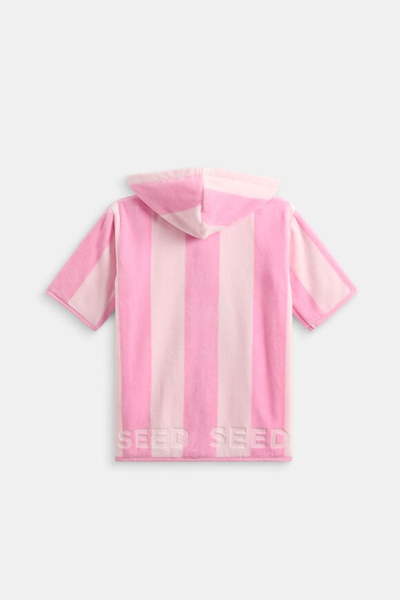Mini Swim Zip Poncho  Candy Pink Stripe  hi-res