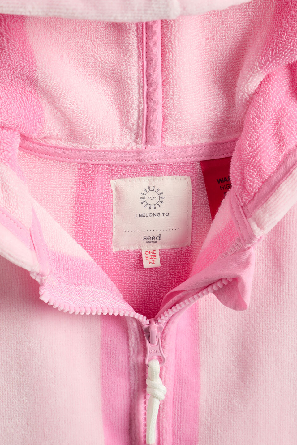 Mini Swim Zip Poncho  Candy Pink Stripe