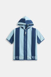 Mini Swim Zip Poncho  Washed Navy Stripe  hi-res