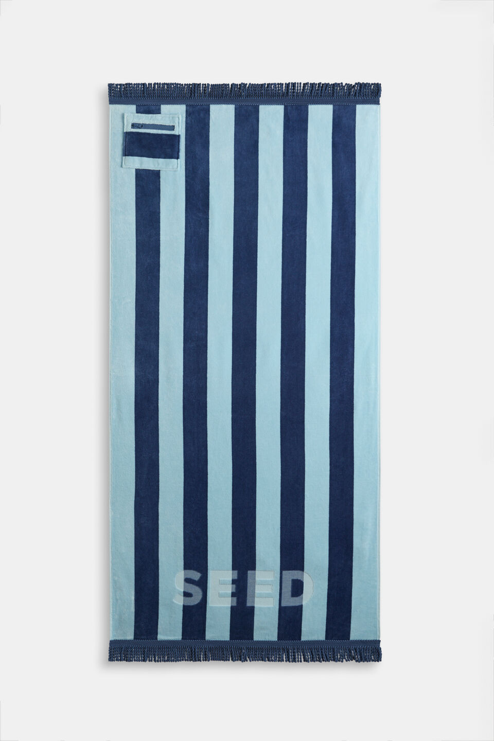 Beach Towel  Washed Navy Stripe