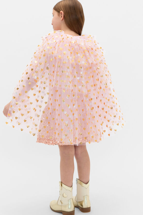 Heart Layered Tulle Cape  Pink Lemonade  hi-res