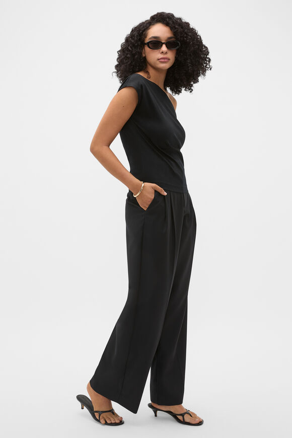 Wool Blend Tailored Pant  Black  hi-res