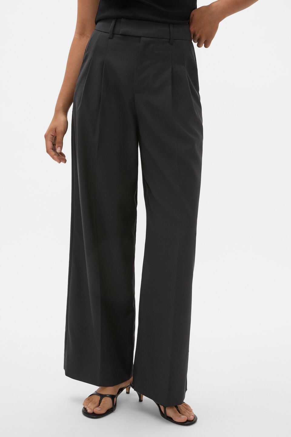 Wool Blend Tailored Pant  Black