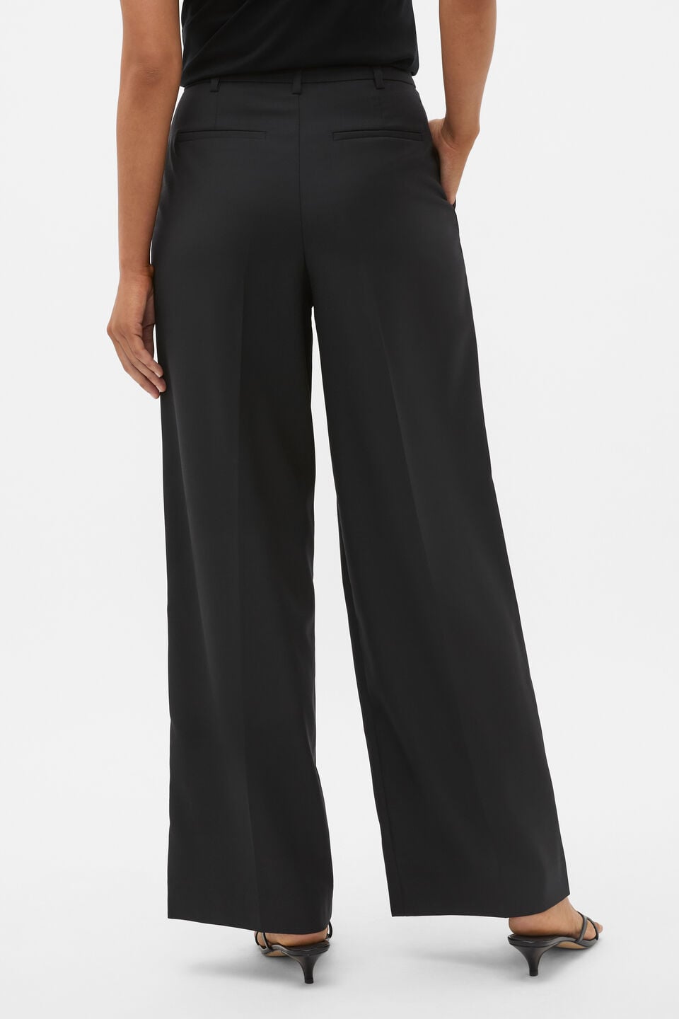 Wool Blend Tailored Pant  Black