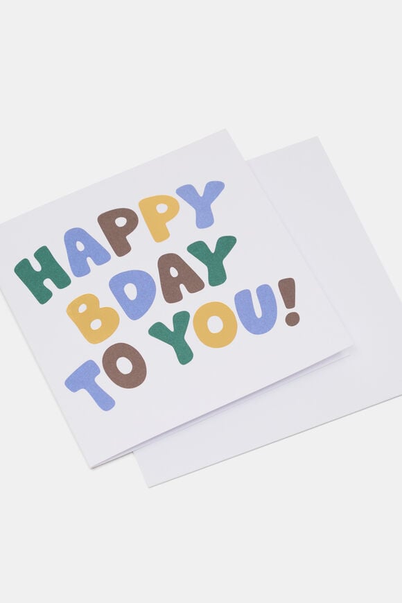 Happy Birthday To You Card  Green  hi-res