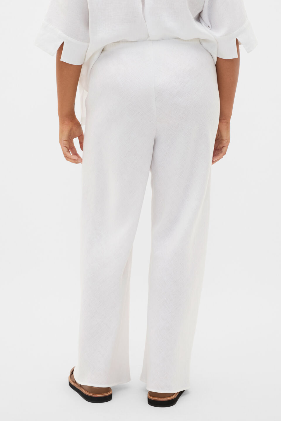 Core Linen Easy Wide Leg Pant  Whisper White