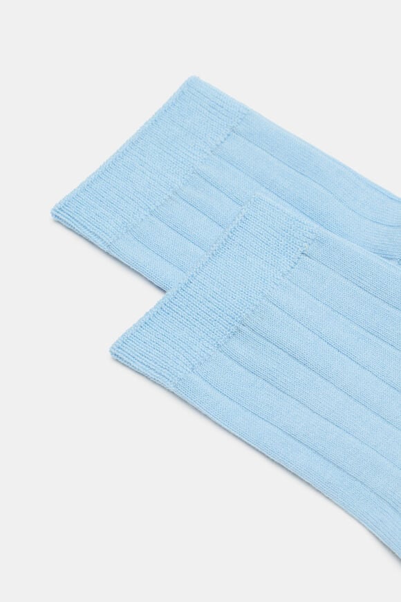 Wide Rib Quarter Crew Sock  Soft Blue  hi-res