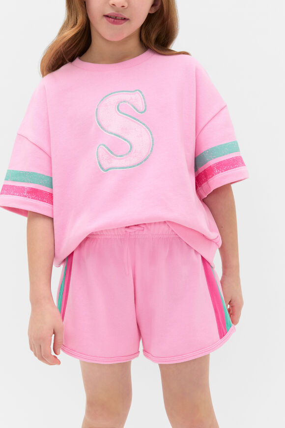 Striped Runner Short  Candy Pink  hi-res