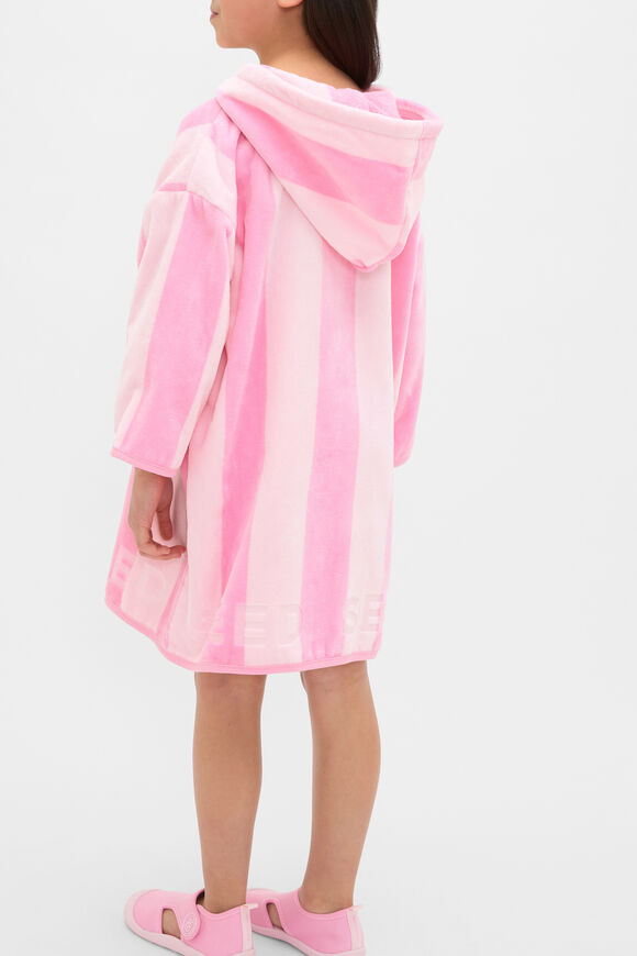Swim Zip Poncho  Candy Pink Stripe  hi-res