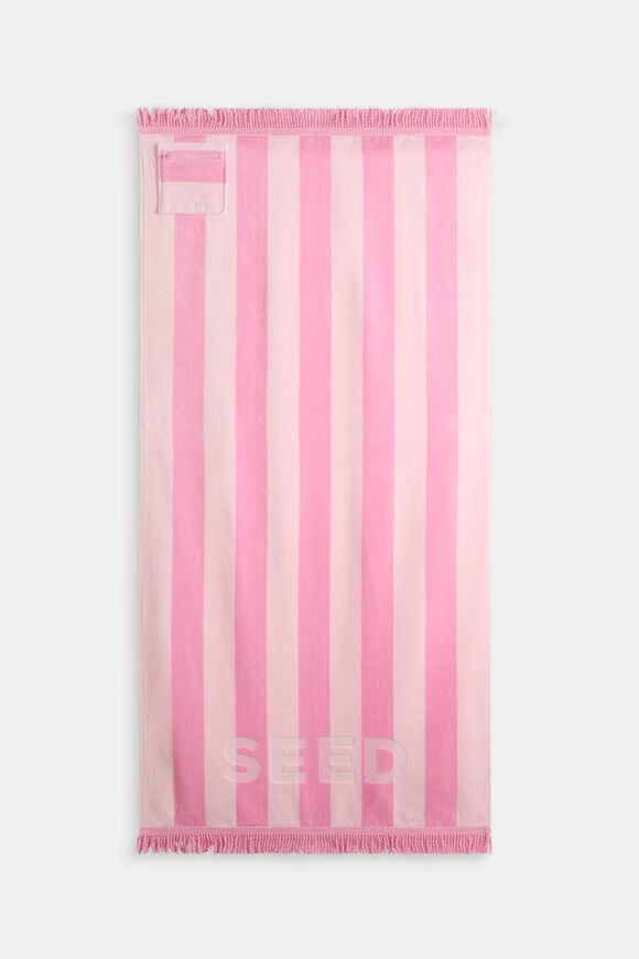 Beach Towel  Candy Pink Stripe  hi-res