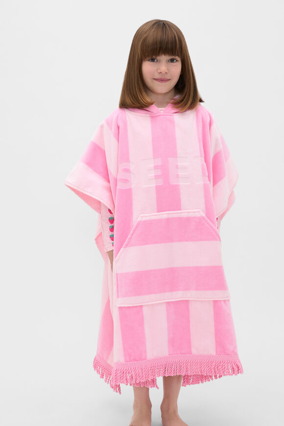 Hooded Towel  Candy Pink Stripe  hi-res