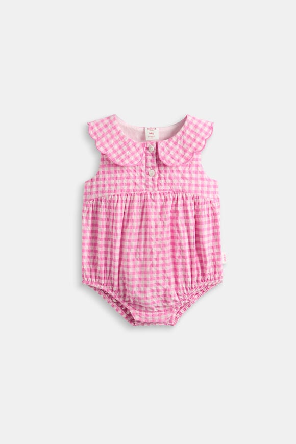 Gingham Scallop Romper  Wild Berry  hi-res