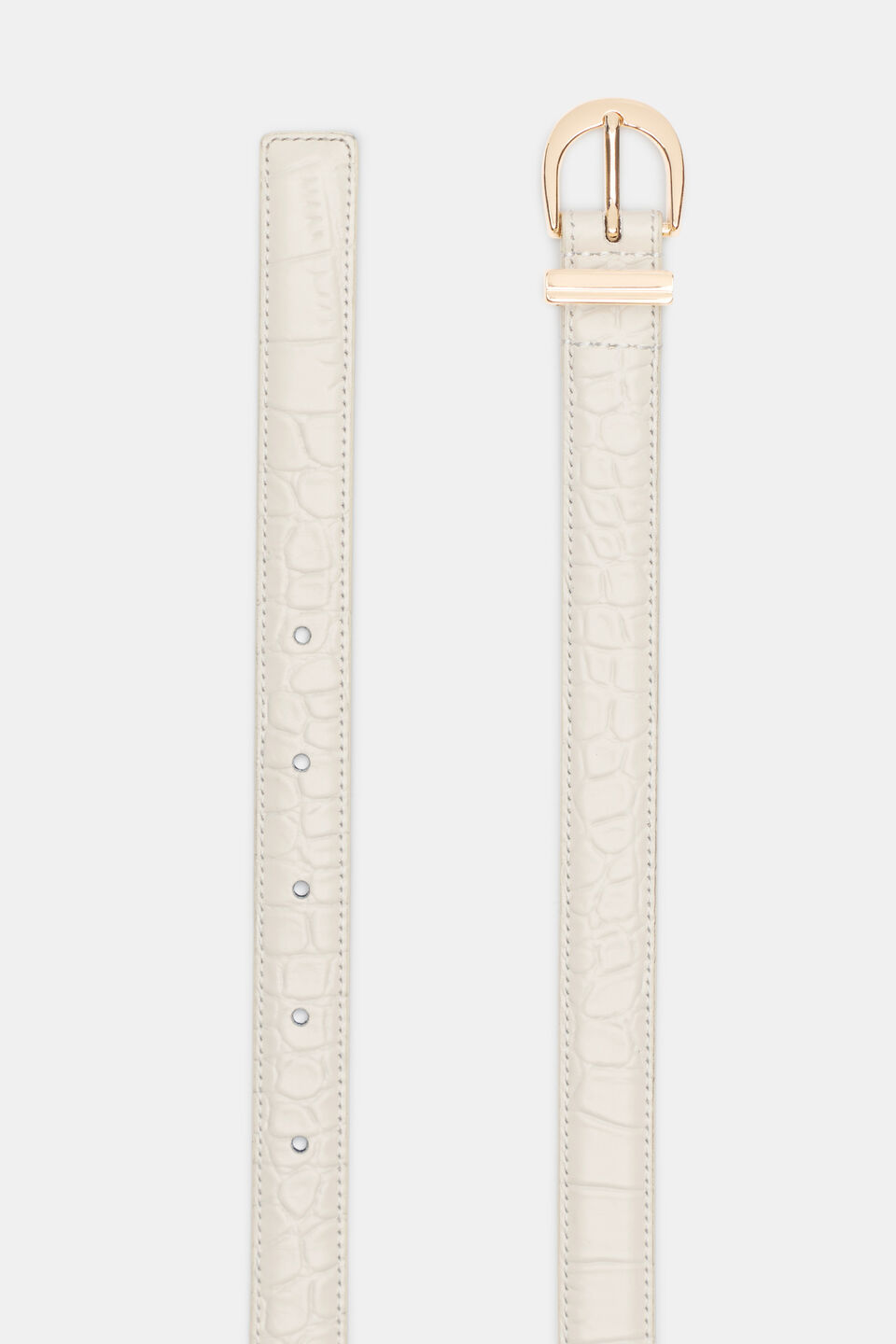 Raven Metal Keeper Belt  Cream Croc
