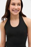 Rib Halter Tank  Black  hi-res