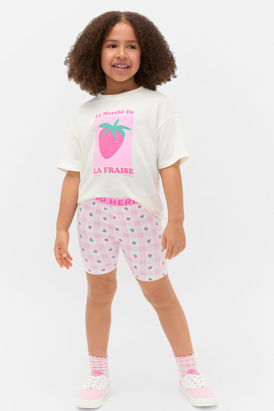 Strawberry Bike Short  Classic Cream