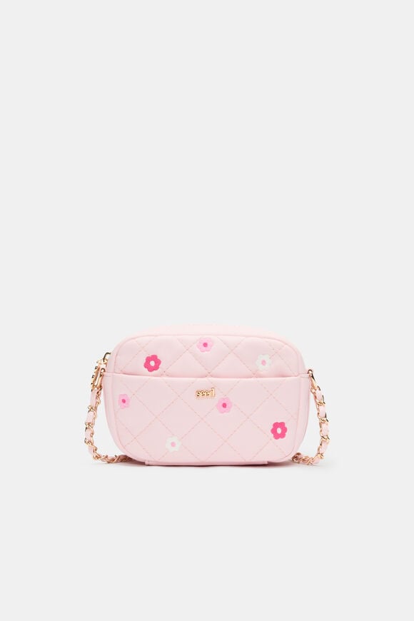 Flower Embroidered Camera Bag  Pink Lemonade  hi-res