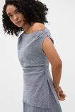 Linen Gingham Asymmetrical Top  Twilight Blue Gingham  hi-res
