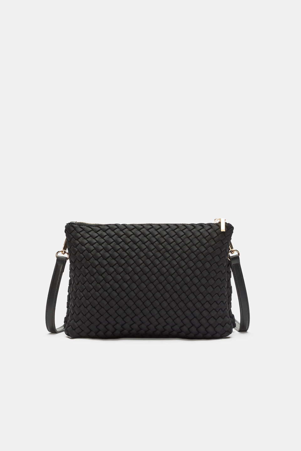 Woven Textured Mutli Pocket Bag  Black
