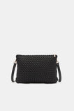 Woven Textured Mutli Pocket Bag  Black  hi-res