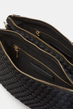 Woven Textured Mutli Pocket Bag  Black  hi-res