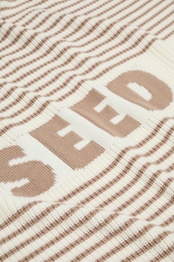Logo Stripe Knit Blanket  Acorn Stripe  hi-res