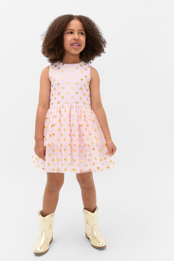 Foil Heart Dress  Pink Lemonade  hi-res
