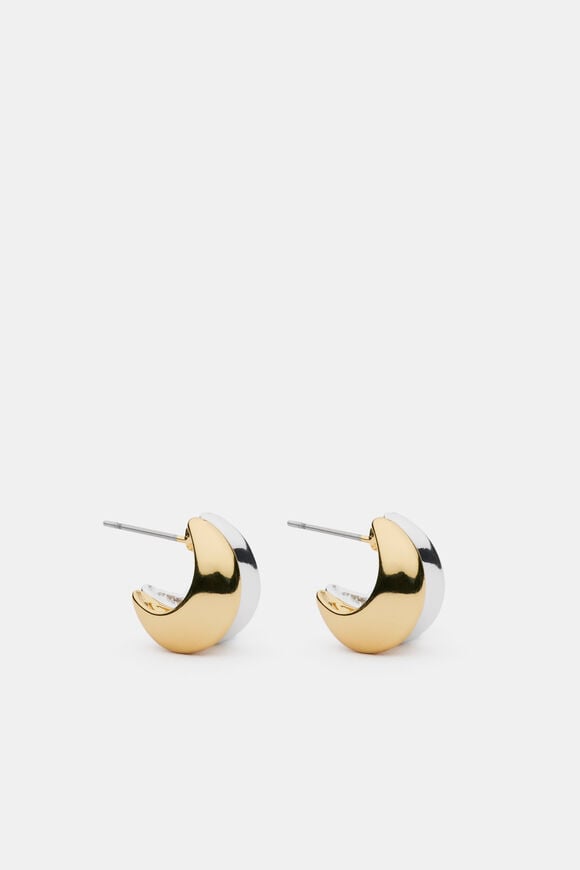 Mixed Metals Teardrop Earring  Gold Silver  hi-res